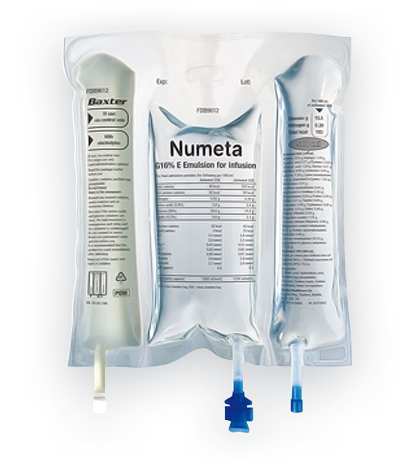 NUMETA G13E - nutrición parenteral intravenosa de triple cámara lista para su uso